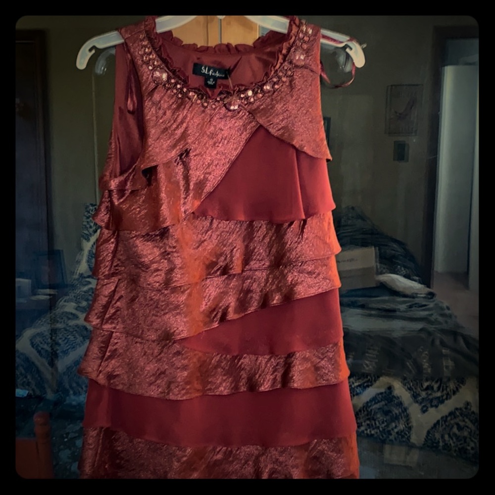 Beautiful burgundy cocktail dress